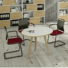 Tavolo rotondo alto Woody - diametro 100 cm - H 105 cm - rovere/bianco