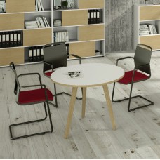 Tavolo rotondo alto Woody - diametro 100 cm - H 105 cm - rovere/bianco Tavolo rotondo alto Woody - diametro 100 cm - H 105 cm - rovere/bianco