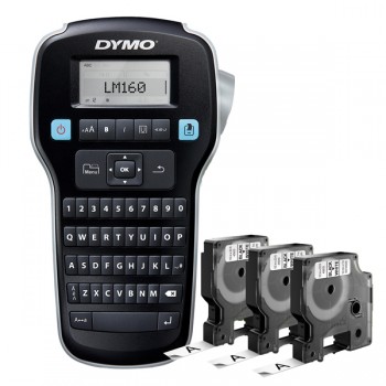 Promo pack etichettatrice Label Manager 160 - 3 nastri D1 12 mm nero / bianco inclusi - Dymo Promo pack etichettatrice Label Manager 160 - 3 nastri D1 12 mm nero / bianco inclusi - Dymo