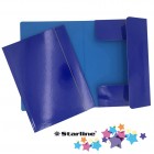 Cartellina con elastico - cartone plastificato - 3 lembi - 25x34 cm - blu - Queen - Starline